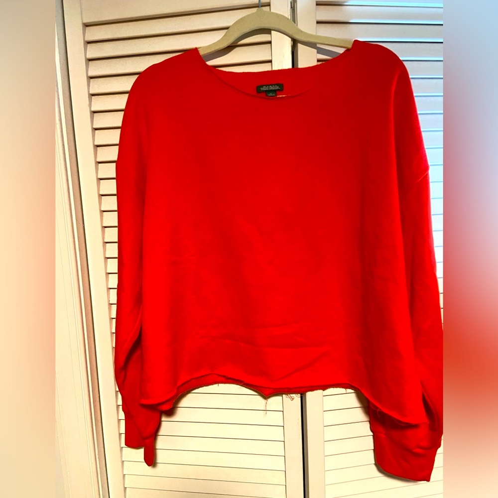 Wild Fable Cropped Sweatshirt - Bright Coral Color